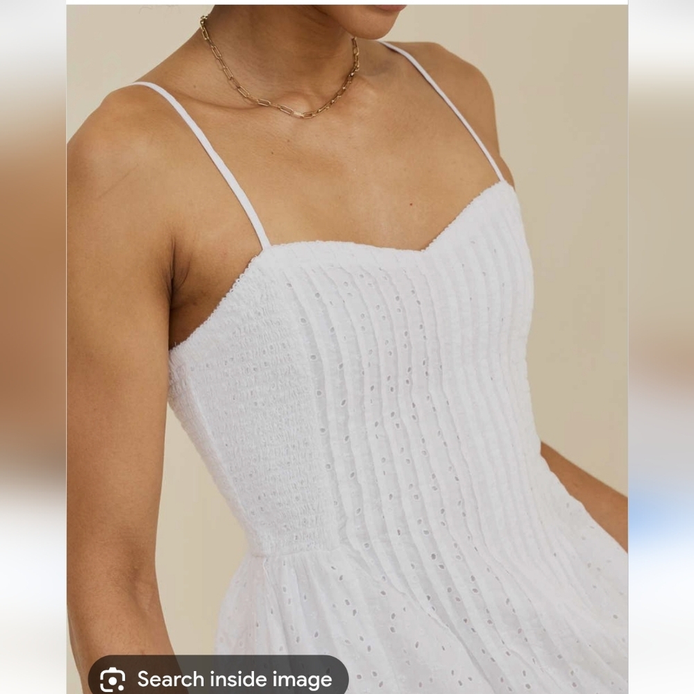 Aerie White Eyelet Strappy Mini Dress